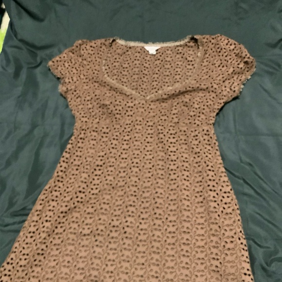 Vintage indie granola Eyelet Mini Dress - Picture 9 of 16